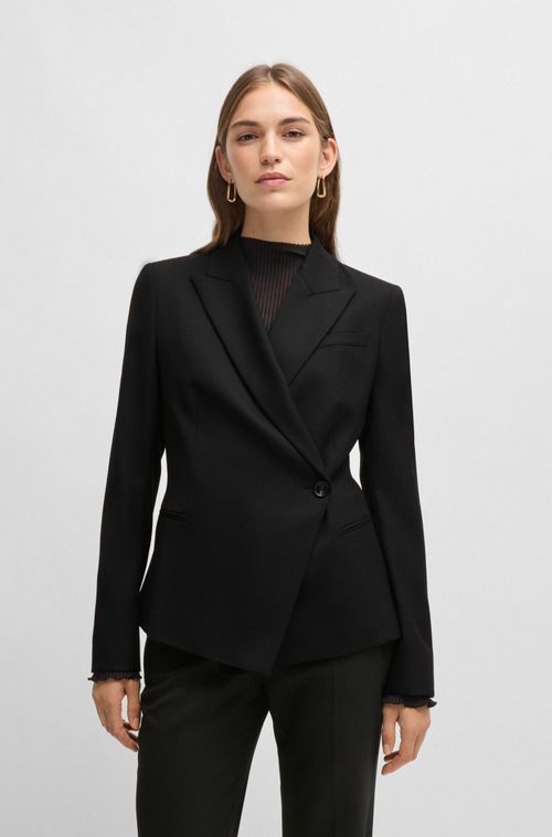 Blazer Slim De Sarja De Lã