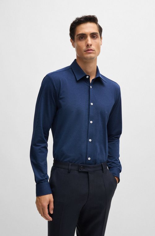 Camisa Slim De Jersey Elástico De Alto Desempenho