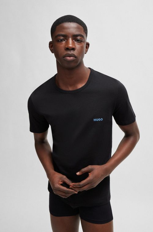 Conjunto Três Camisetas Interiores Em Algodão Com Logo