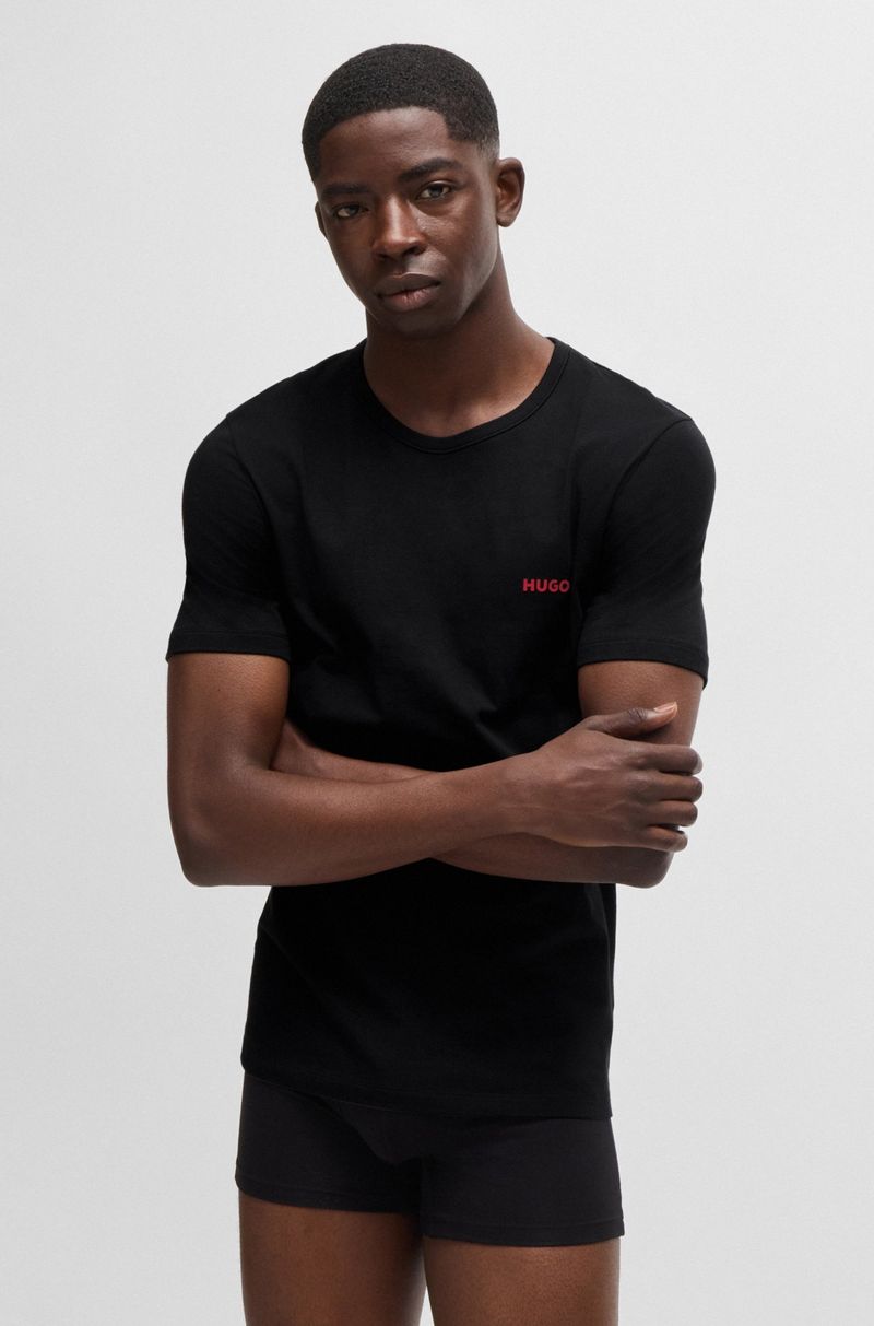 Conjunto Três Camisetas Interiores Em Algodão Com Logo