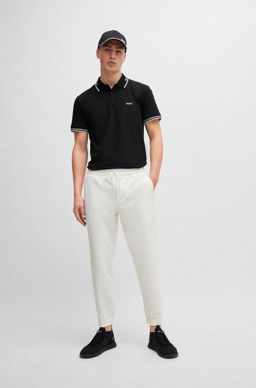Polo Slim Em Algodão Elástico Com Marca