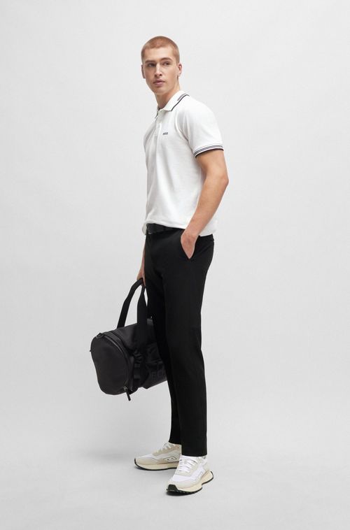 Polo Slim Em Algodão Elástico Com Marca