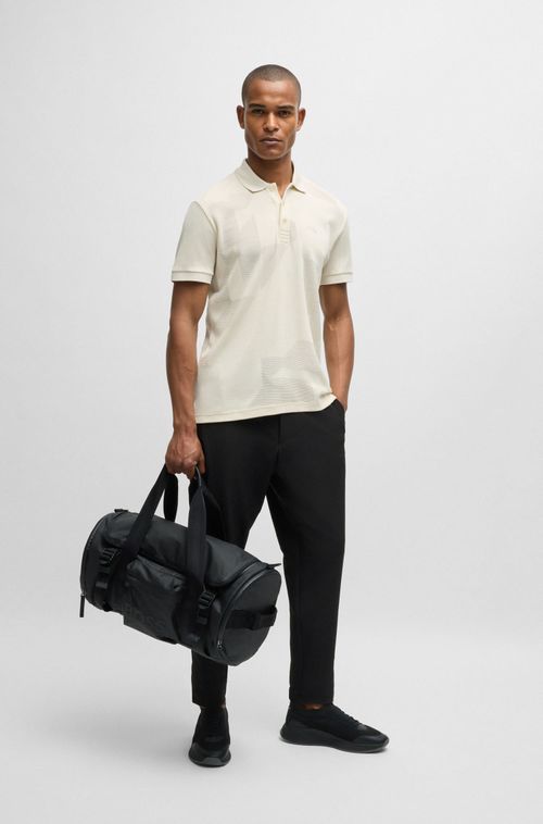 Polo Relaxado Em Jacquard De Algodão Com Logo