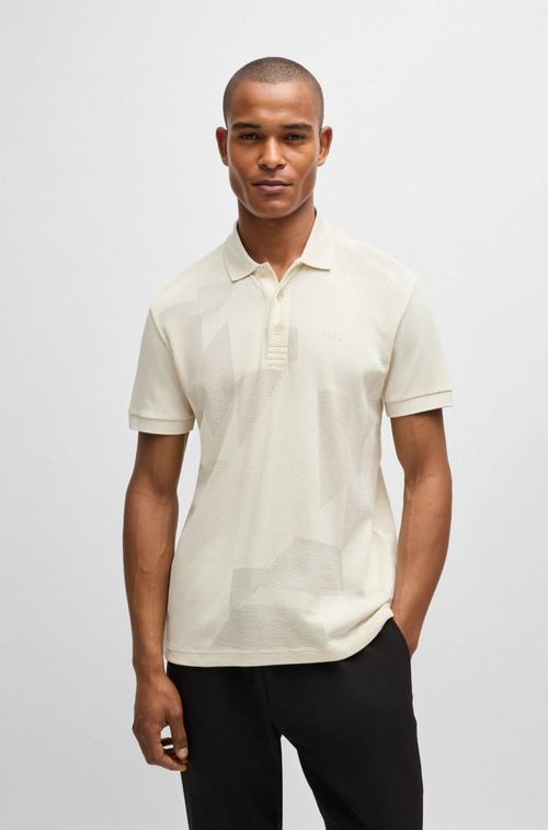 Polo Relaxado Em Jacquard De Algodão Com Logo