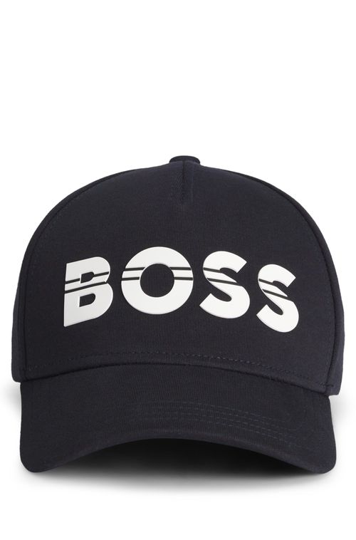 Boné De Algodão Misto Com Logo Retrô