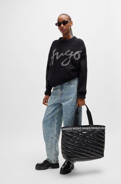Calças Jeans Retas Azuis Com Perna Larga