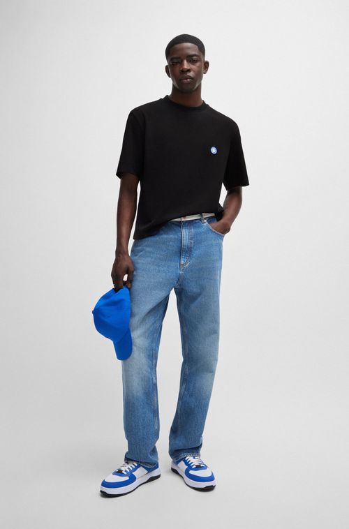 Camiseta De Algodão Jersey Com Logo De Smiley