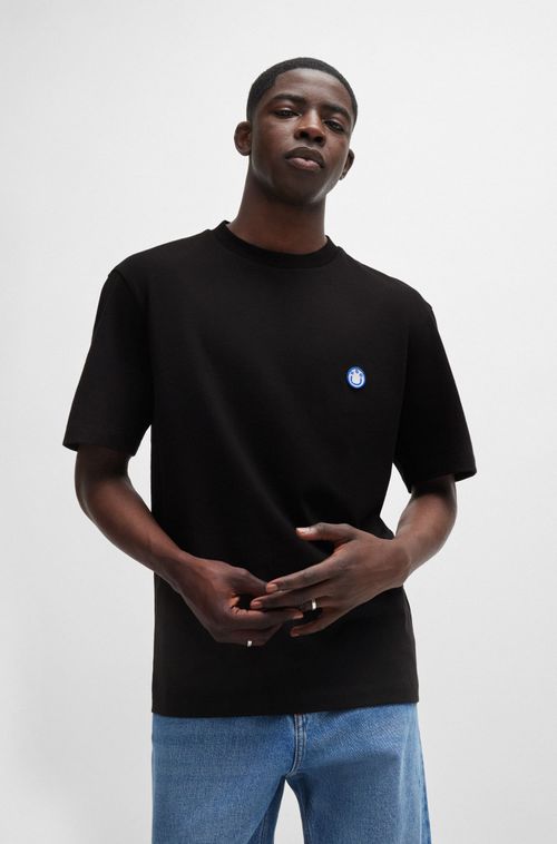 Camiseta De Algodão Jersey Com Logo De Smiley