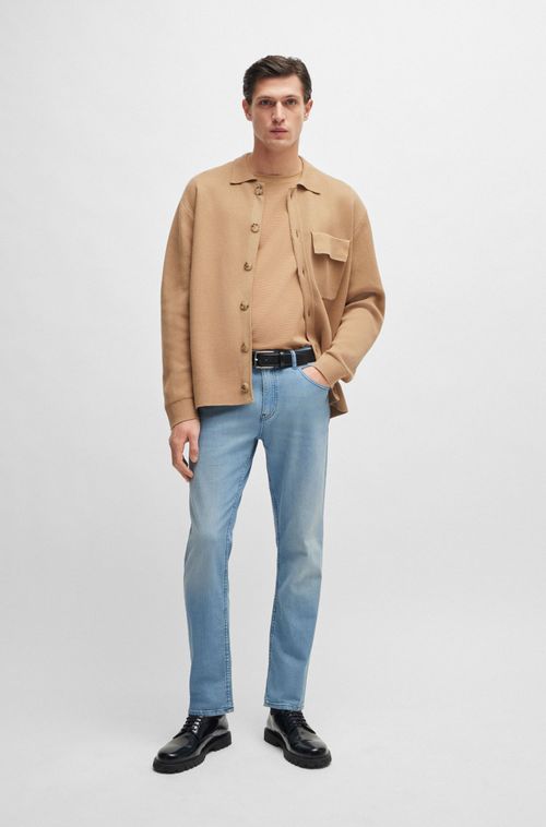 Jeans Slim-Fit Em Denim Azul Mecânico-Stretch