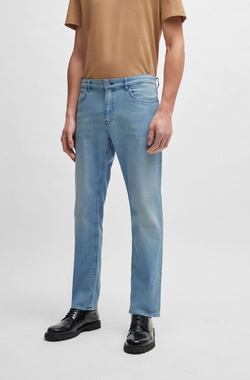 Jeans Slim-Fit Em Denim Azul Mecânico-Stretch