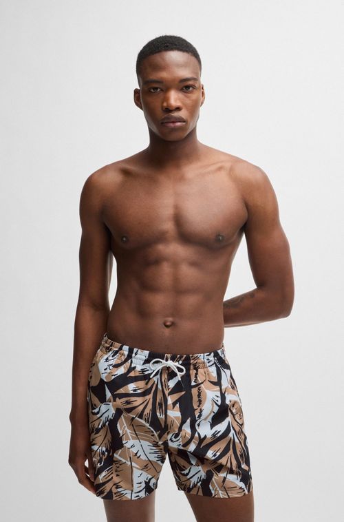 Shorts De Banho Forrados Com Estampado Sazonal