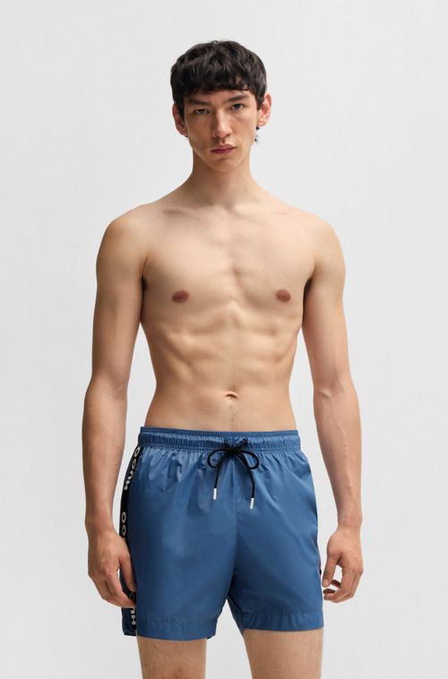 Shorts De Banho Totalmente Forrados Com Fita De Logo