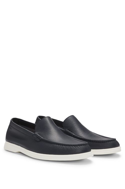 Mocassins De Couro Polido Com Logo