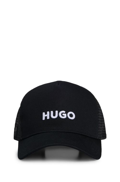 Boné De Sarja De Algodão Com Painéis De Mesh