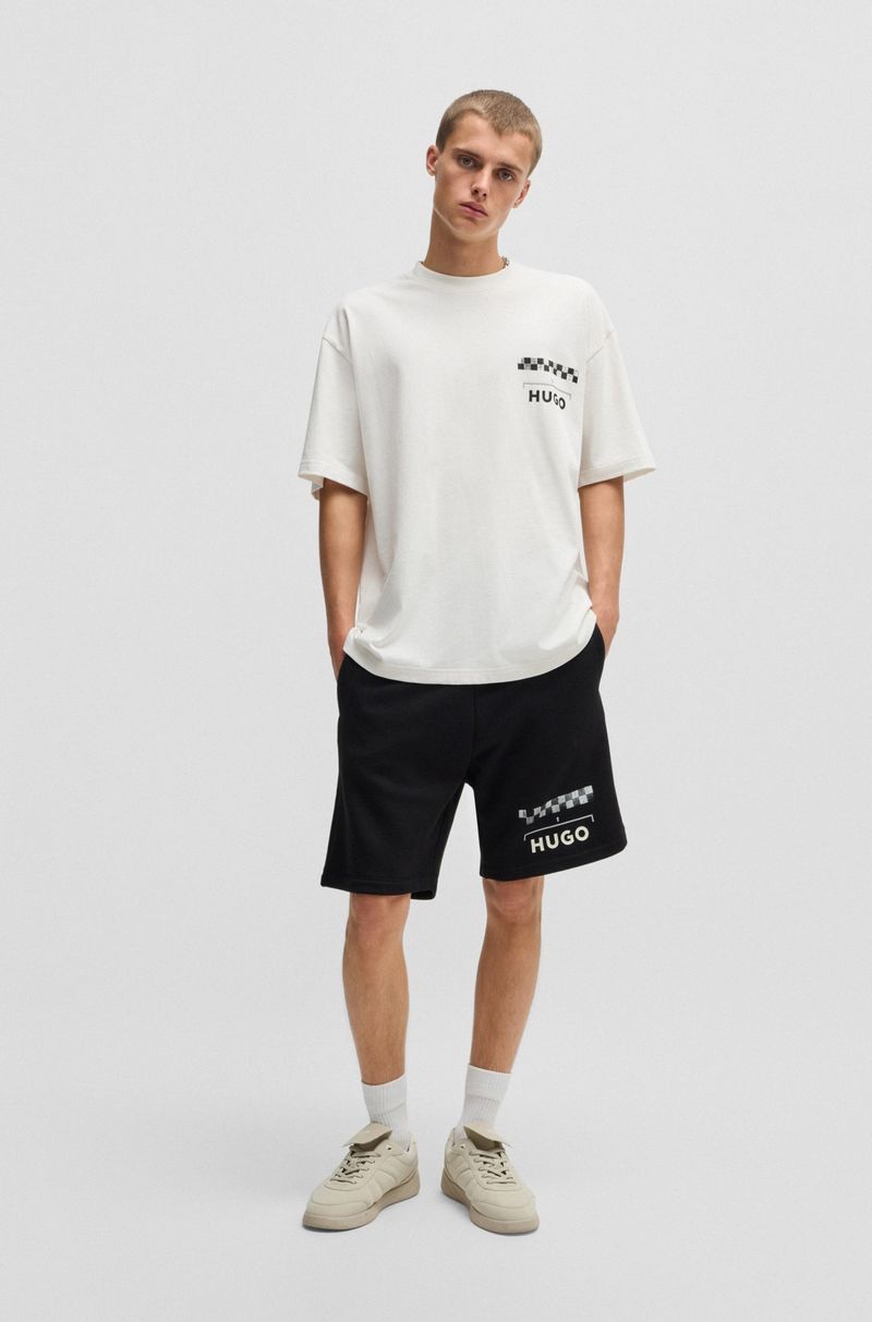 Camiseta De Algodão Com Estampados De Corrida