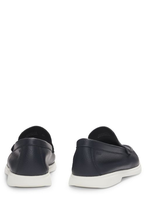 Mocassins De Couro Polido Com Logo