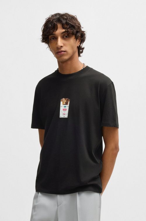 Camiseta De Algodão Com Estampado De Embalagem De Cigarros