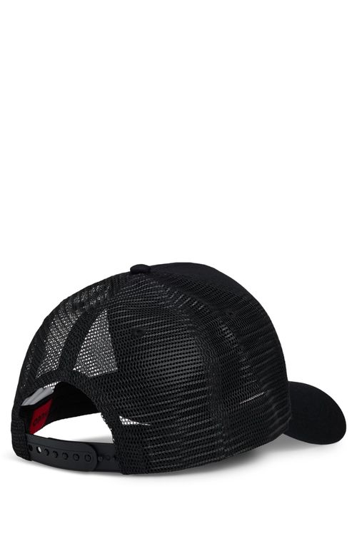 Boné De Sarja De Algodão Com Painéis De Mesh