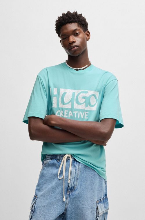 Camiseta De Algodão Com Logo