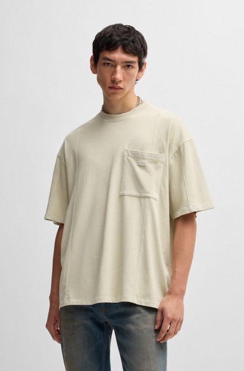 Camiseta De Algodão Com Costuras Verticais