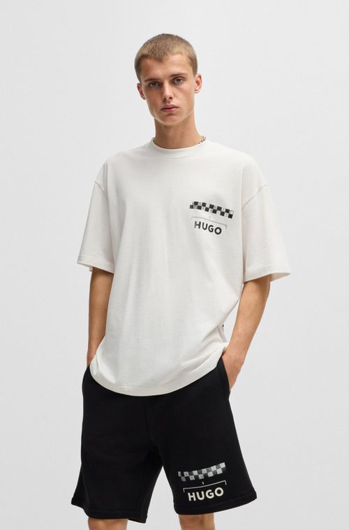 Camiseta De Algodão Com Estampados De Corrida