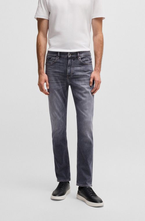 Calças Jeans Slim Cinzenta De Toque Suave