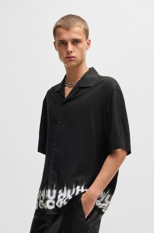 Camisa Oversized Com Logo Esfumaçado Na Bainha