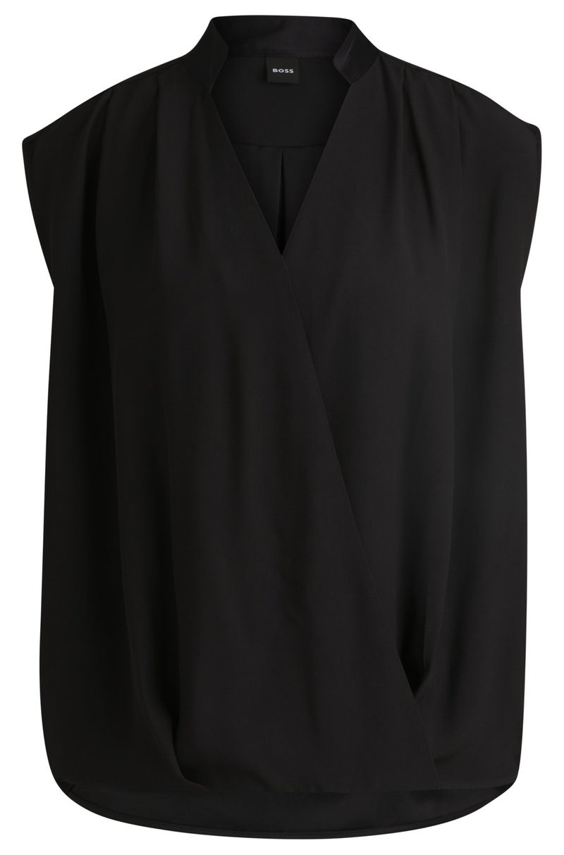 Blusa Sem Mangas Com Frente Envolvente
