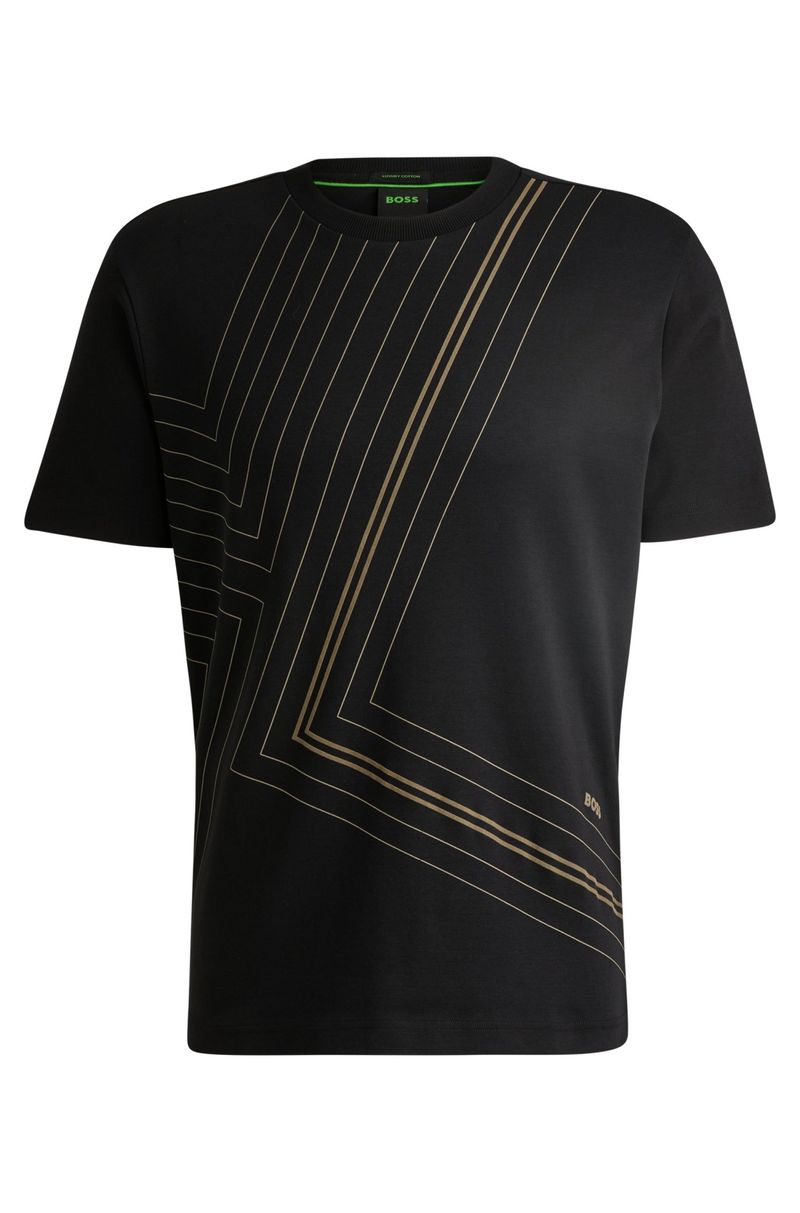 Camiseta Regular De Algodão Com Arte Fina