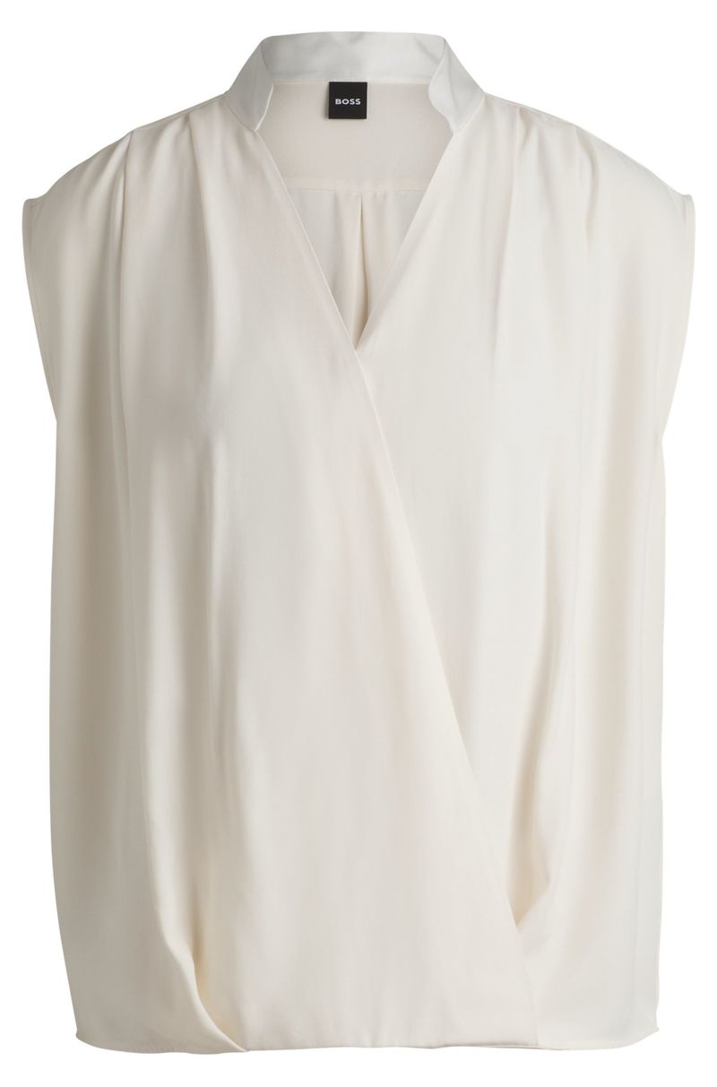 Blusa Sem Mangas Com Frente Envolvente
