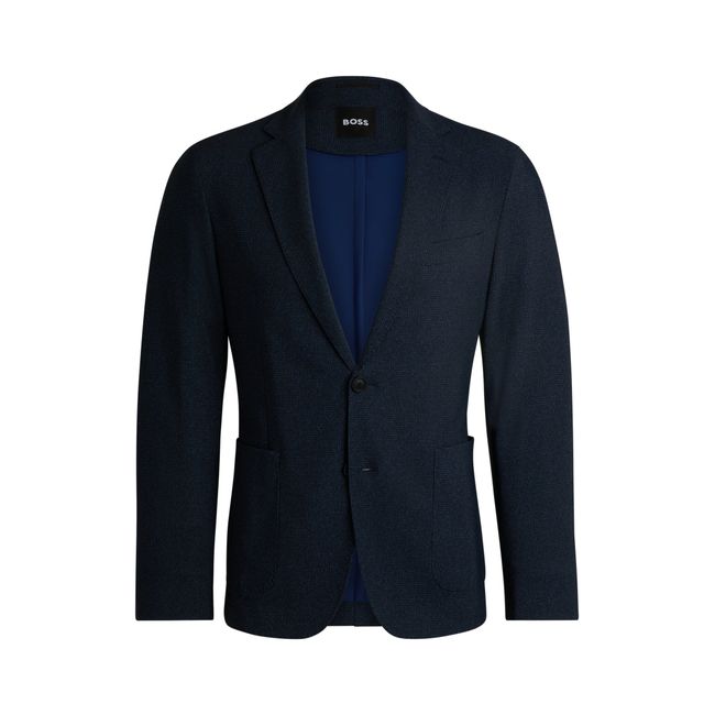 Blazer Slim De Tecido Elástico Com Micropadrão