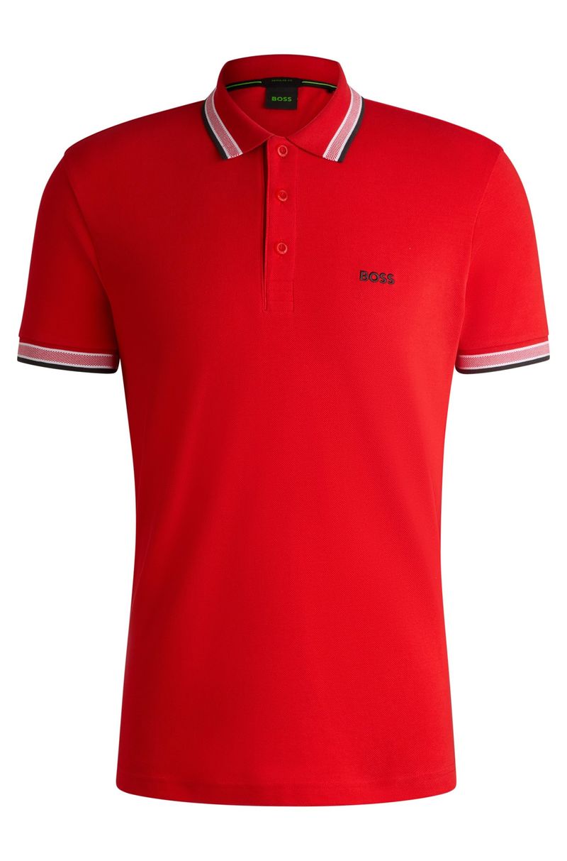 Paddy Polo De Algodão Com Logo Contrastante