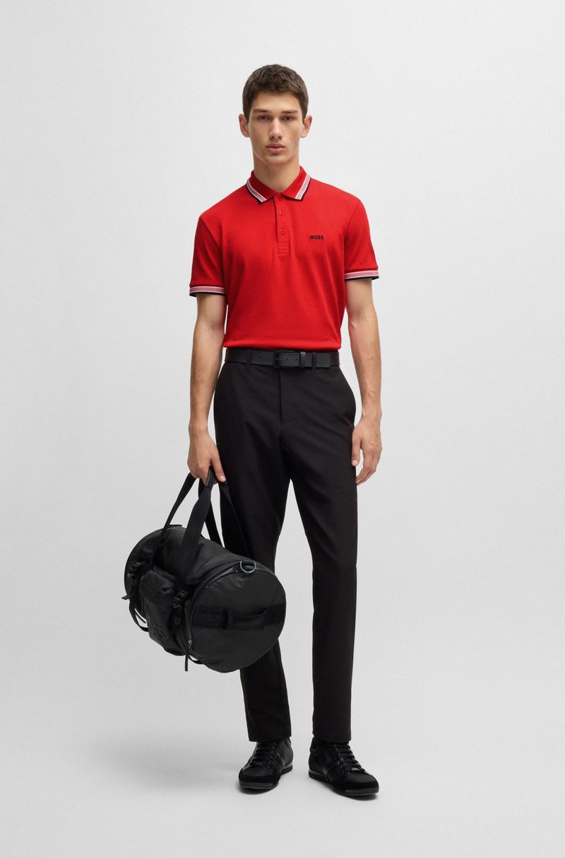 Paddy Polo De Algodão Com Logo Contrastante