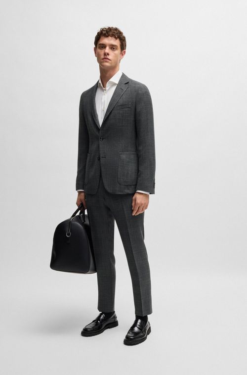 Blazer Slim De Tecido Elástico Com Micropadrão
