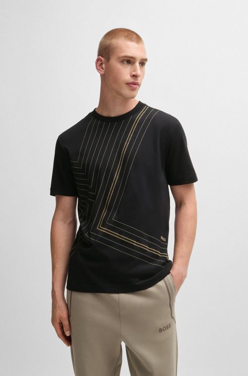 Camiseta Regular De Algodão Com Arte Fina