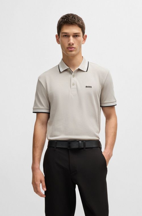 Paddy Polo De Algodão Com Logo Contrastante