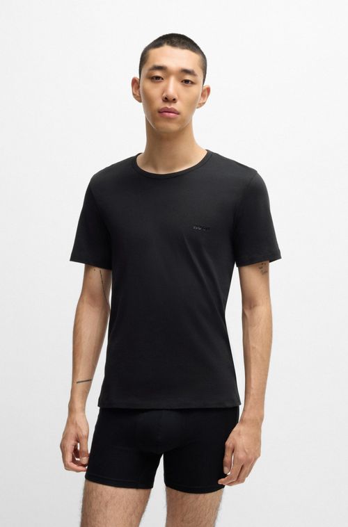 Trio De Camisetas Interiores De Algodão Com Logo