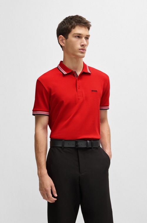 Paddy Polo De Algodão Com Logo Contrastante