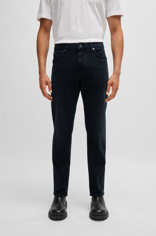 Calças Jeans Regular De Jeans Azul-Preto