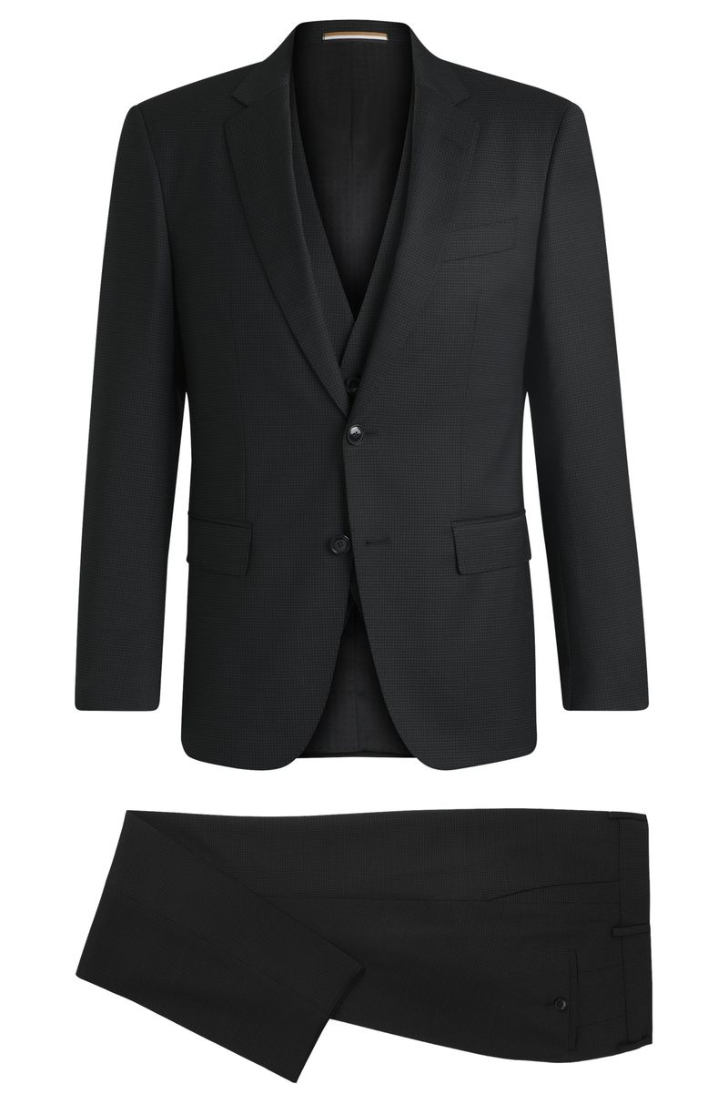 Terno Slim De Lã Elástica Estampada