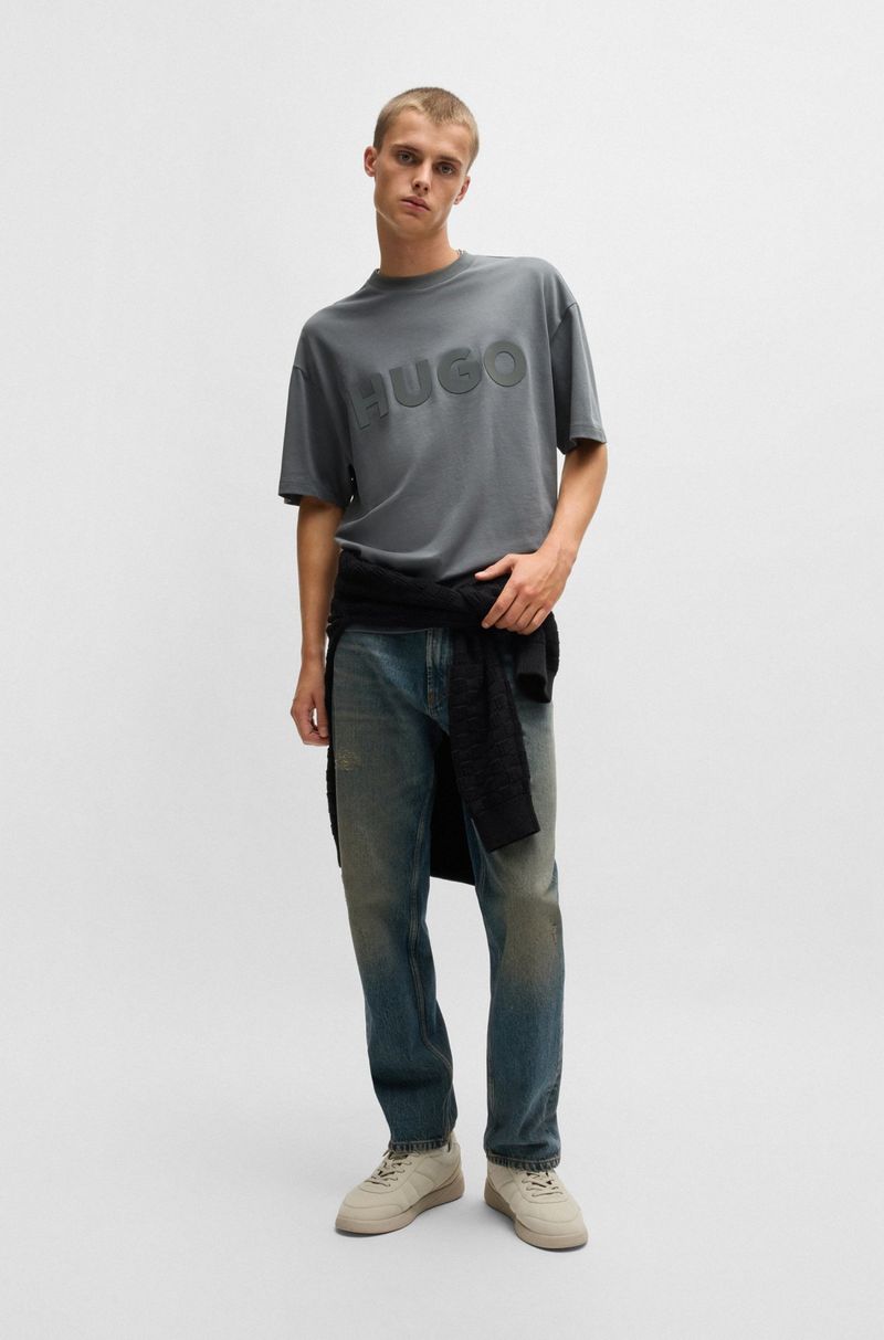 Camiseta De Jersey De Algodão Com Logo