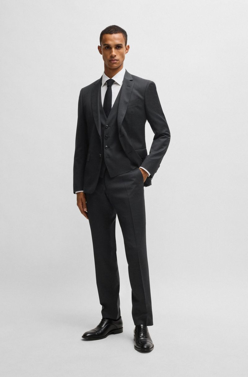 Terno Slim De Lã Elástica Estampada