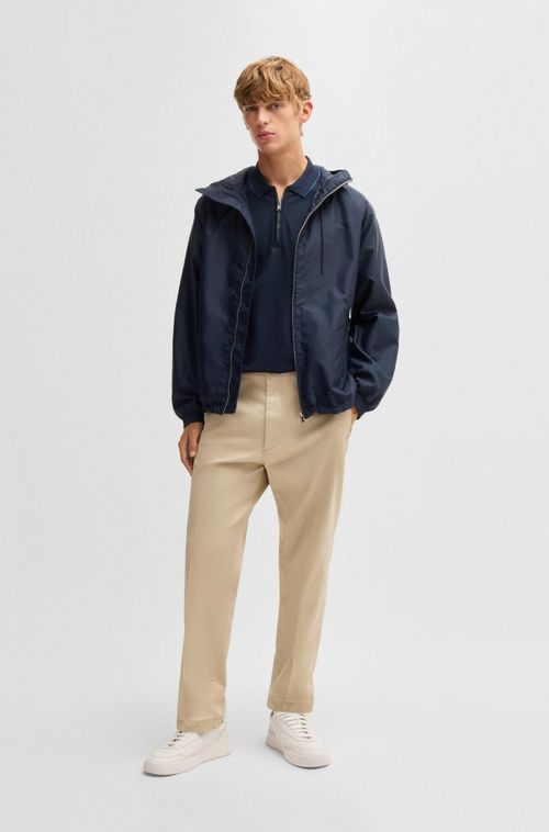 Polo De Algodão Estruturado Com Fecho