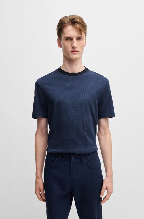 Camiseta Em Algodão Mercerizado Com Micropadrão