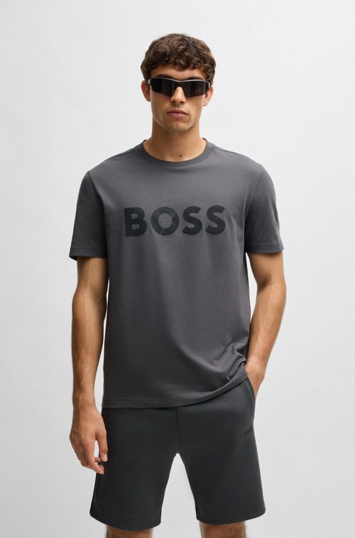 Camiseta Em Jersey De Algodão Com Logo