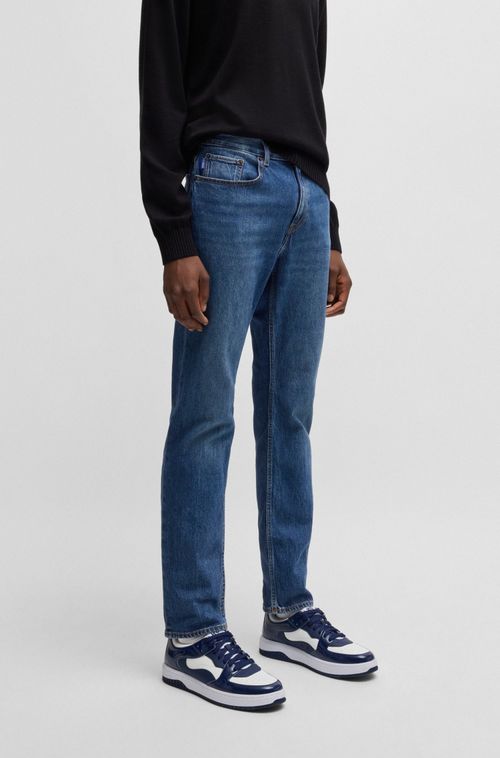 Calças Jeans Slim Azul Elástica