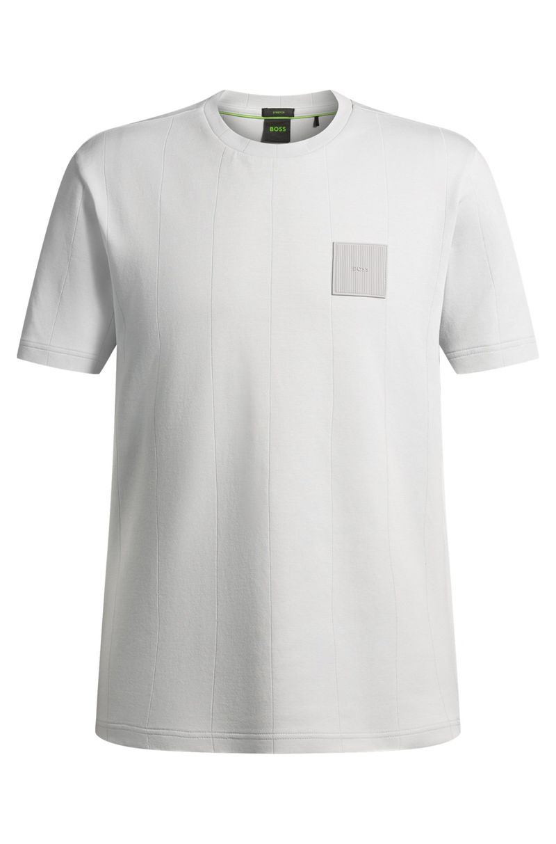 Camiseta De Algodão Com Pespontos Drop-Needle