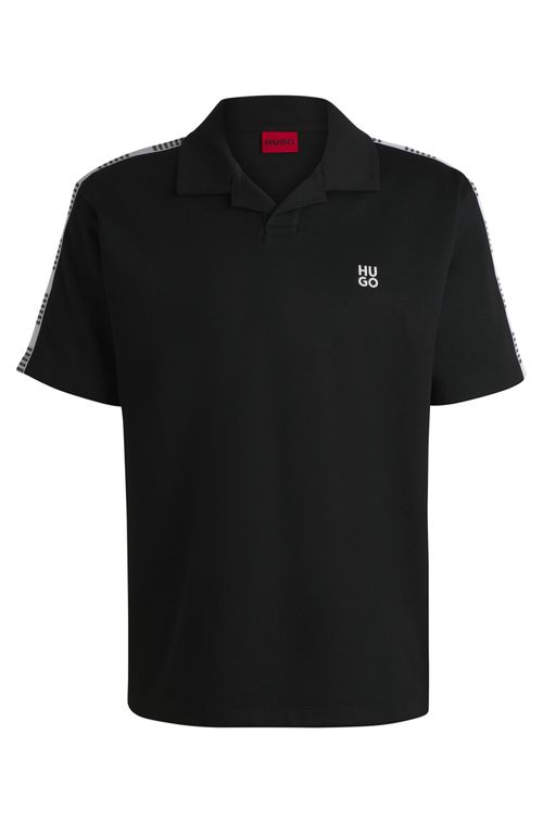 Polo De Algodão Com Fita Xadrez
