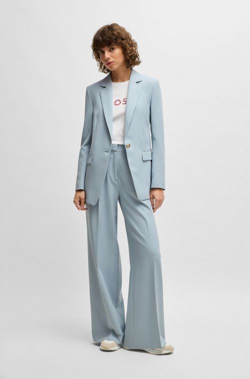 Blazer Ajustado Em Tecido Elástico