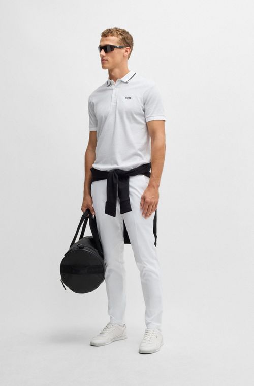 Polo Paddy Em Jacquard De Algodão